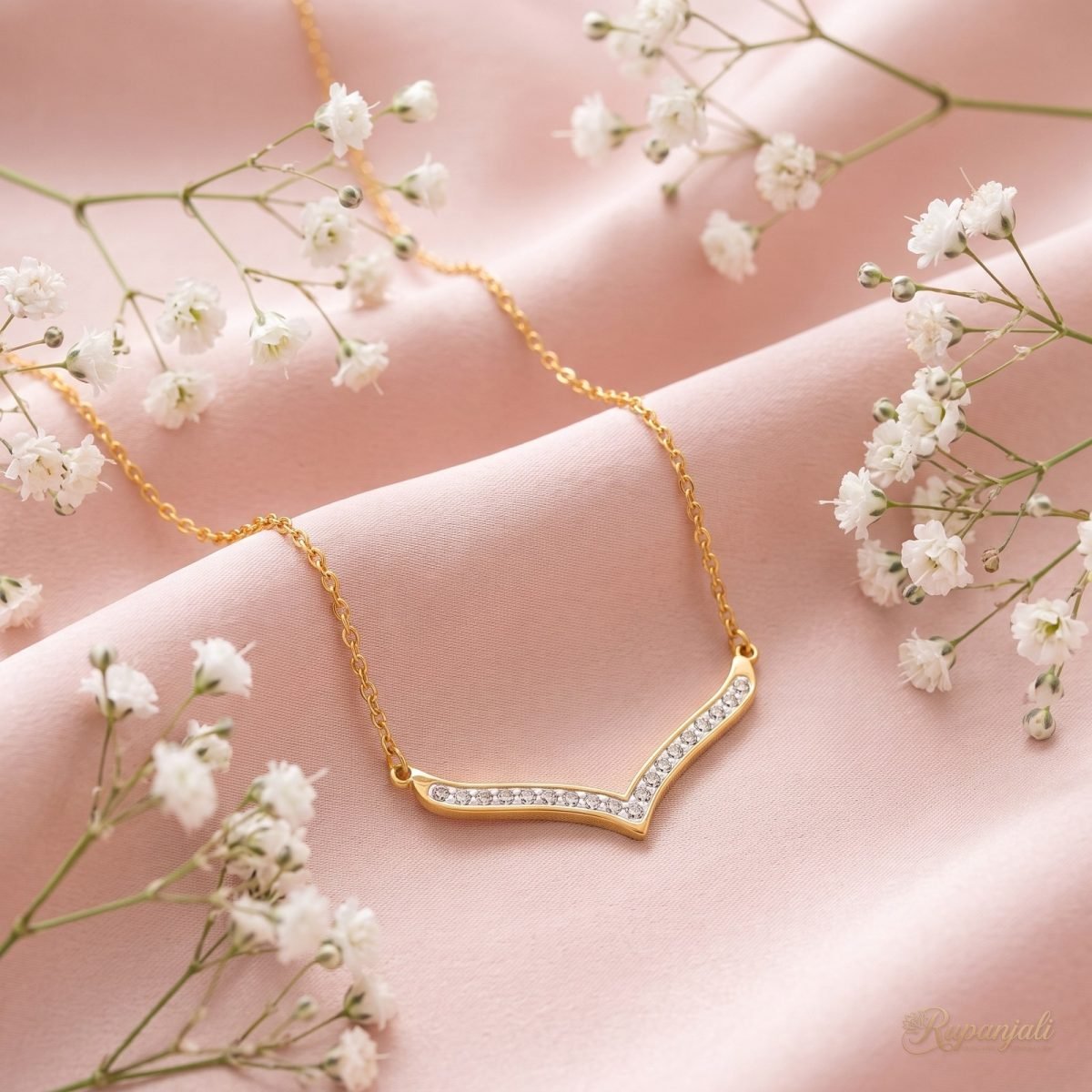 Crystal V Necklace — Wishbone Bar 3