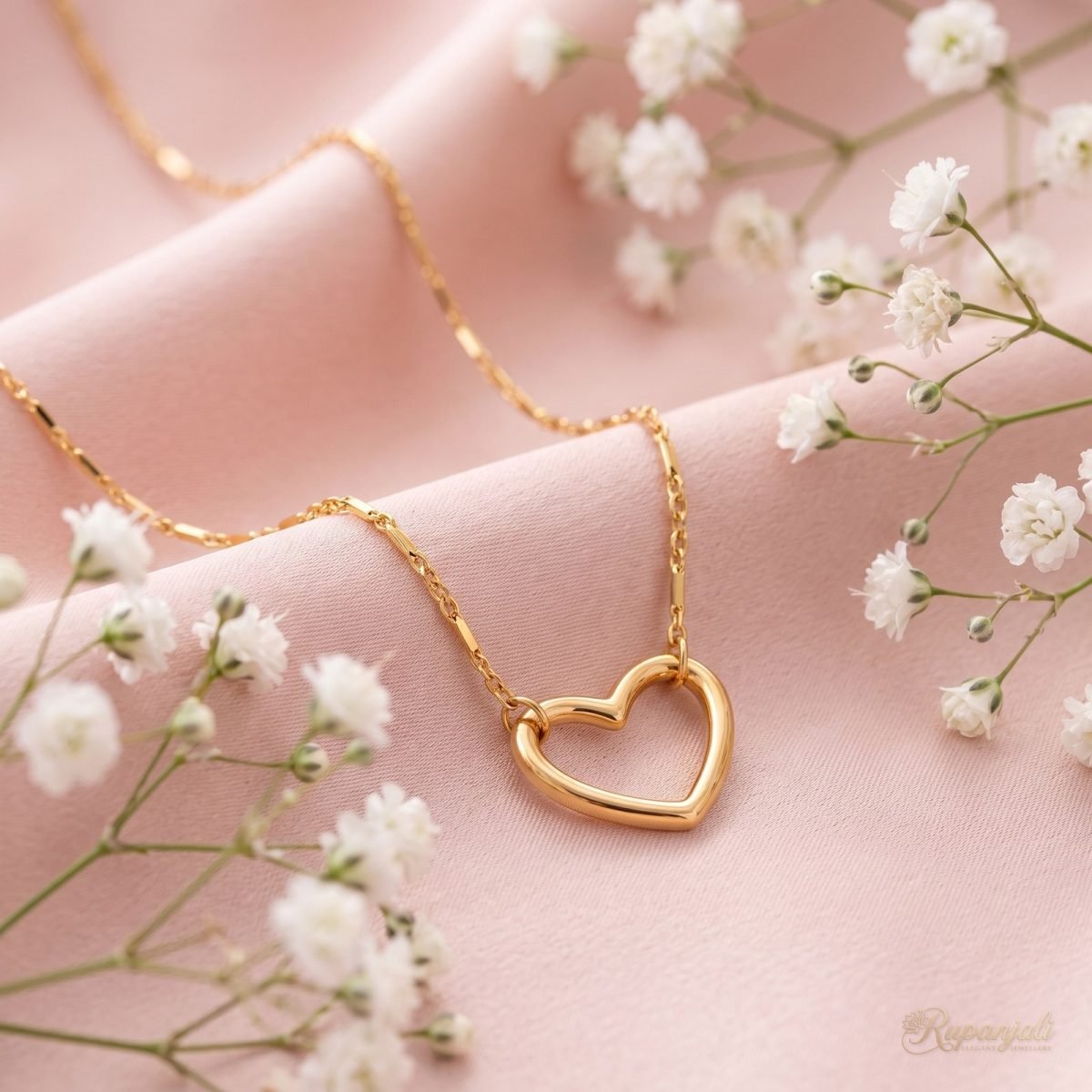 Gold Hollow Heart Necklace for Women — Dainty Clavicle Chain 3