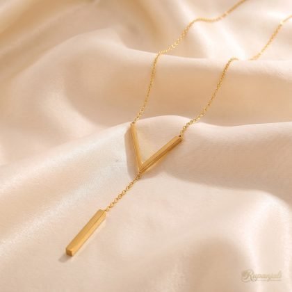 V Tassel Necklace — Minimal Lariat