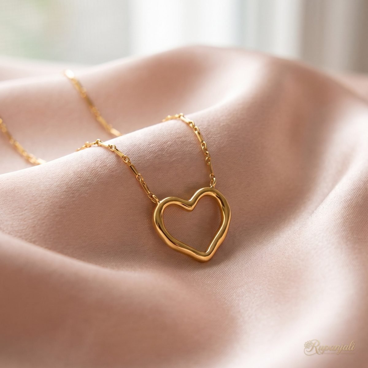 Gold Hollow Heart Necklace for Women — Dainty Clavicle Chain 4