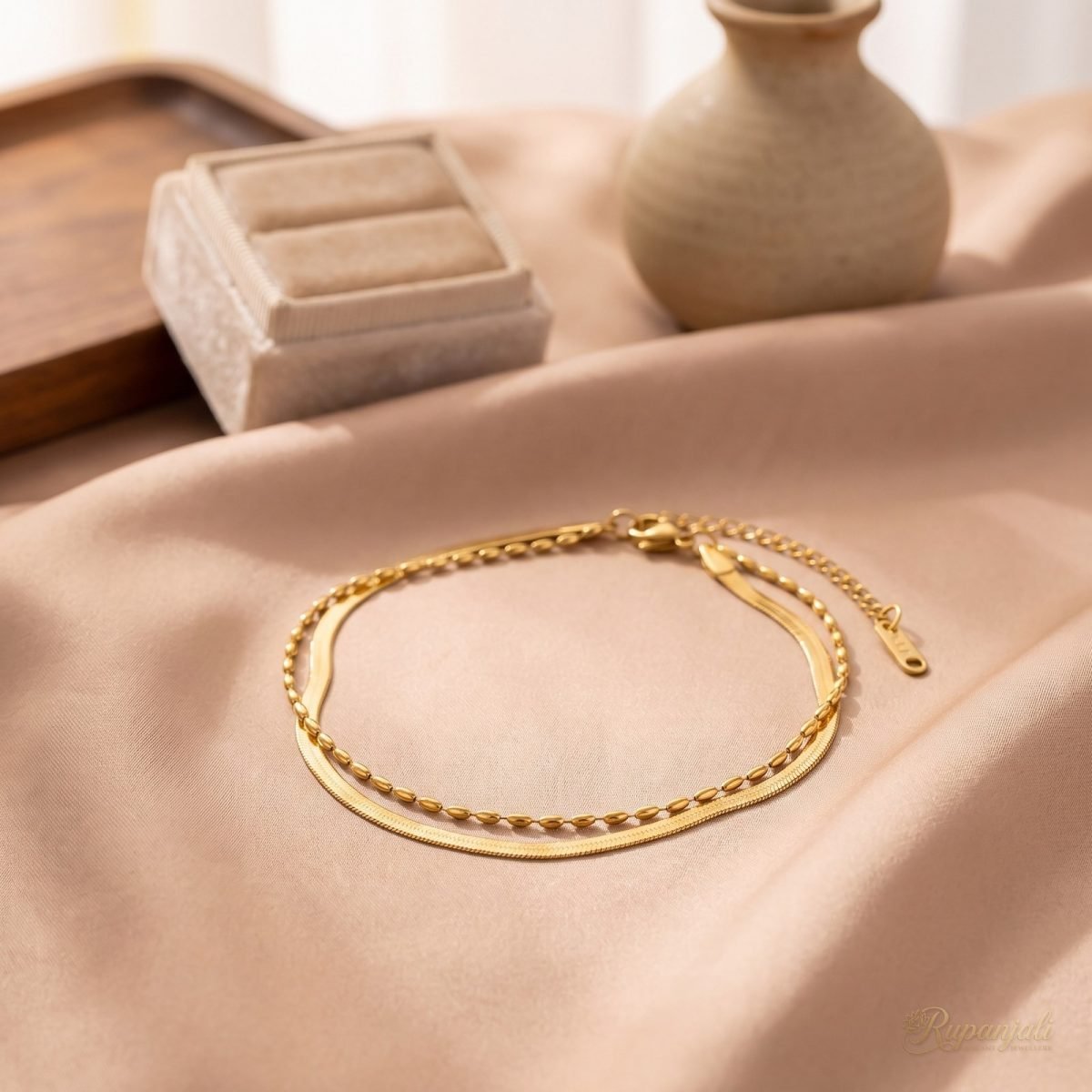 Double Layer Bracelet — Snake & Bead 2