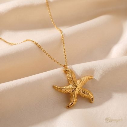 Gold Starfish Pendant Necklace for Women — Sea Star Charm