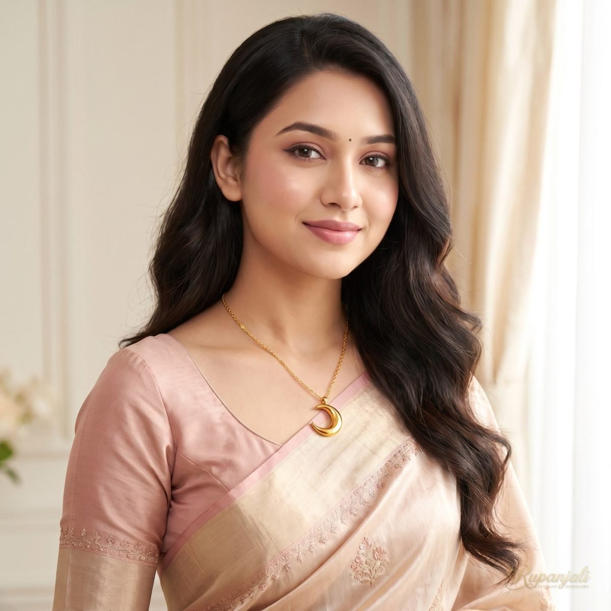 3D Crescent Moon Necklace — Retro Gold Clavicle Chain 6
